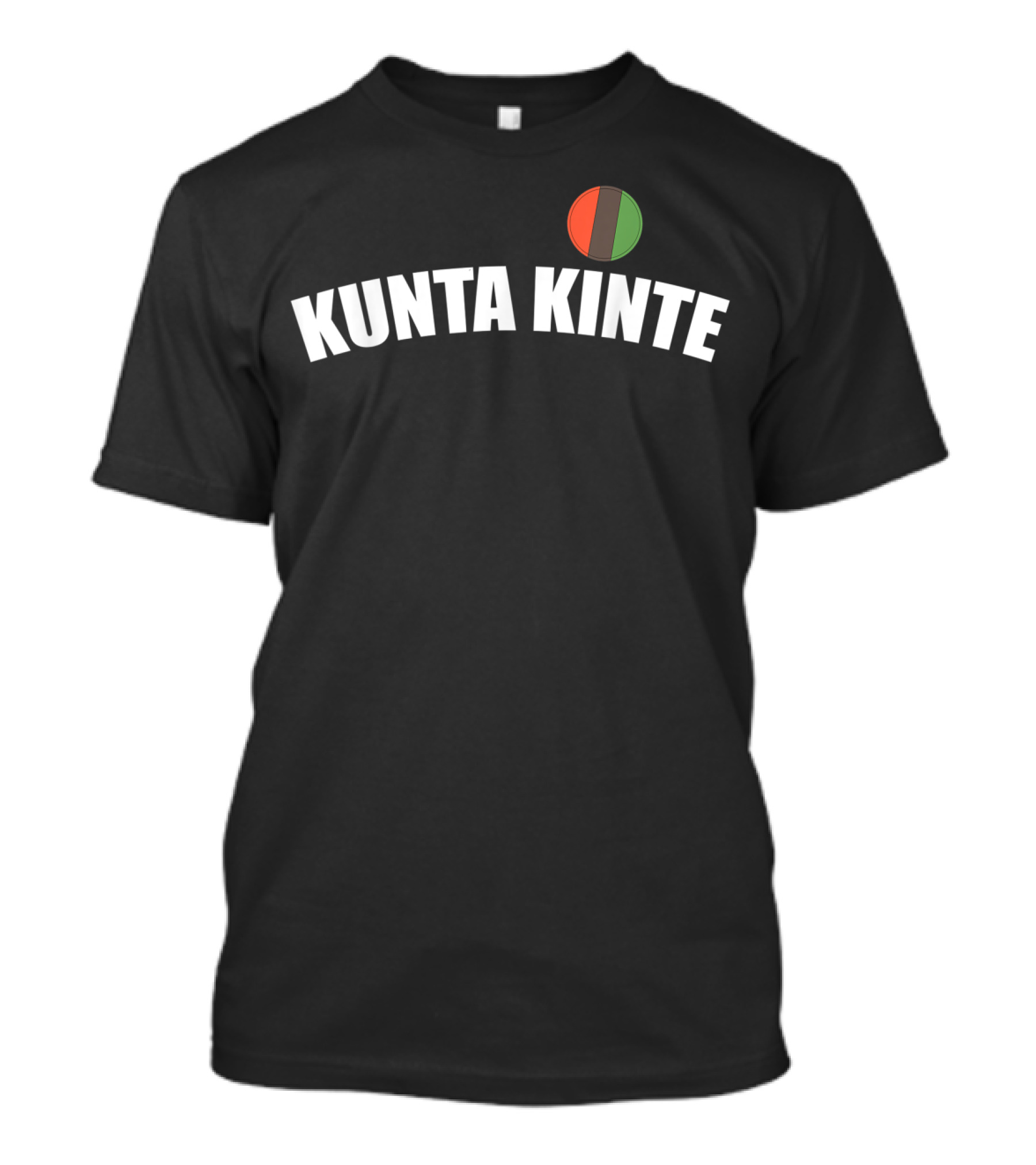 KUNTA KINTE BLACK ROOTS AFRICAN HERITAGE RED GREEN AND BLACK CIRCLE T-Shirt