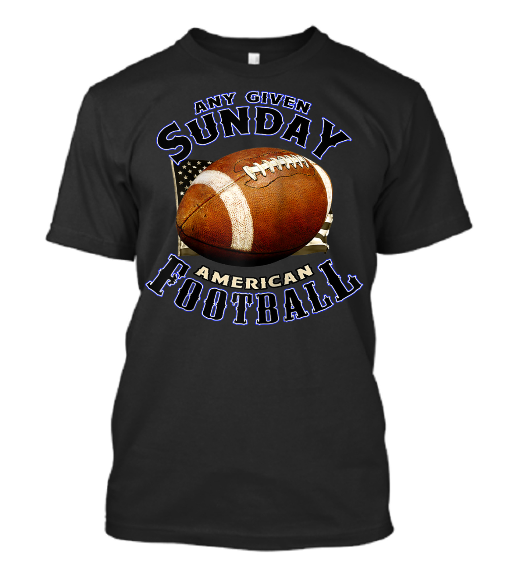 Any Given Sunday American Football With Flag Background T-Shirt