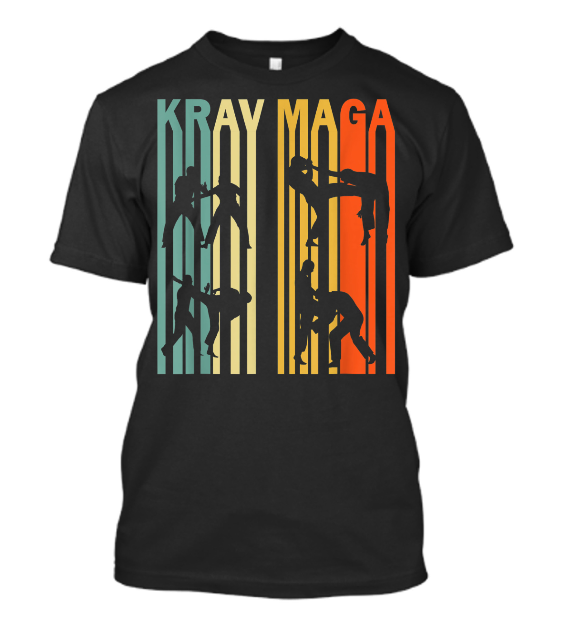 Krav Maga Vintage 70's Silhouette Martial Arts Moves T-Shirt