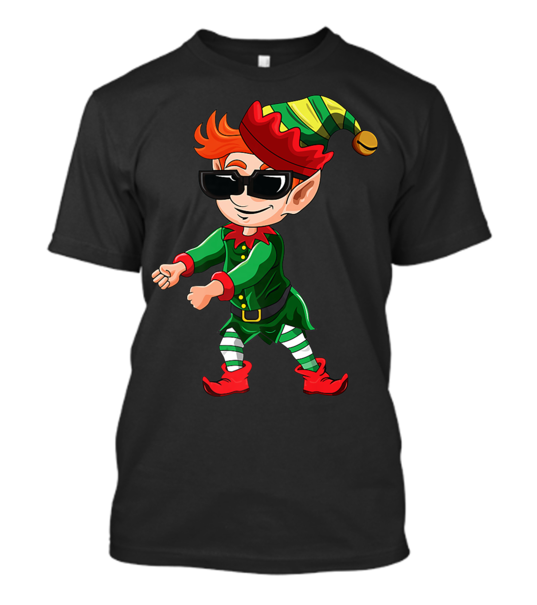 Christmas Elf Crew Floss Like A Boss Sunglasses Fun T-Shirt