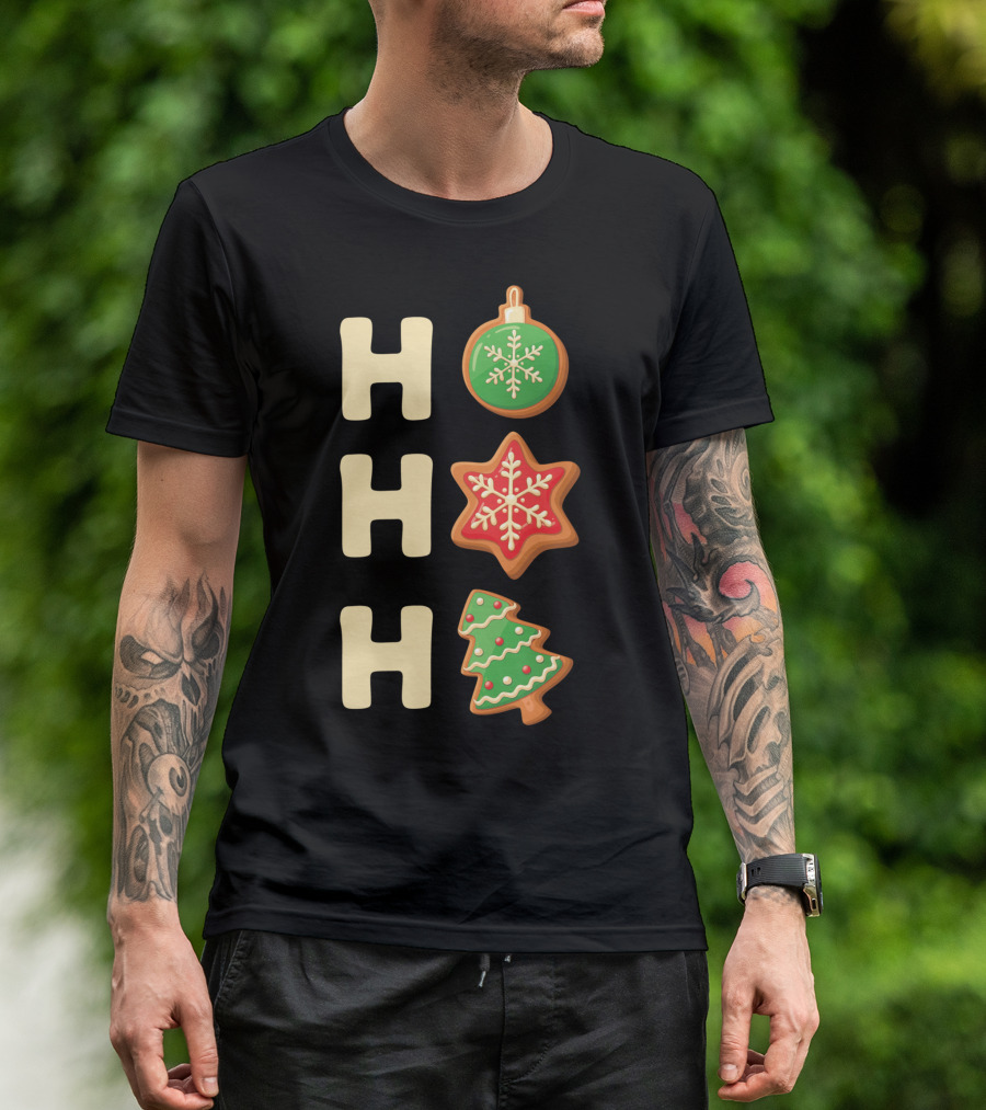 Ho Ho Ho Cute Christmas Cookie With Decorated Ornaments T-Shirt