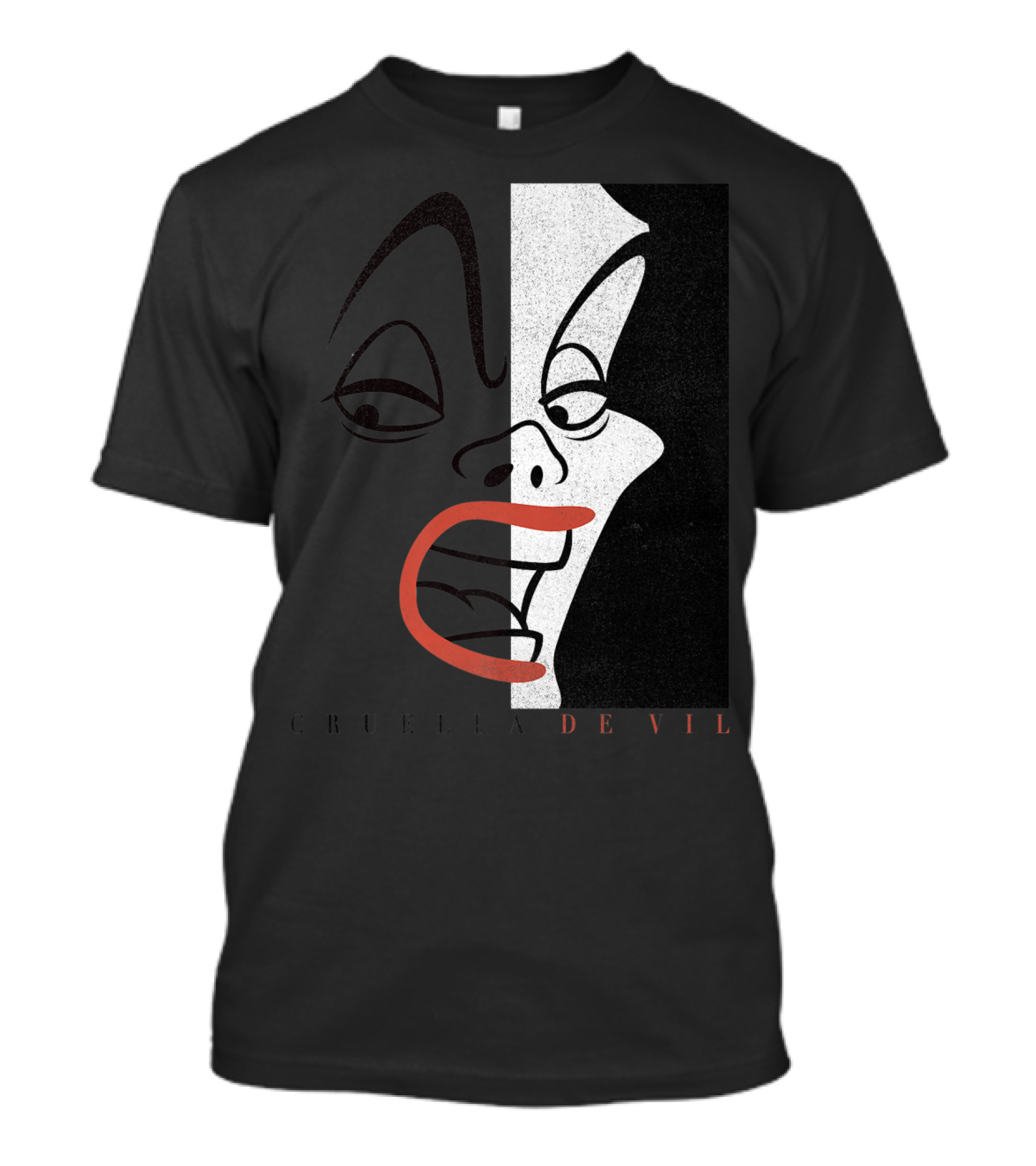Disney 101 Dalmatians Cruella De Vil Half Face T-Shirt