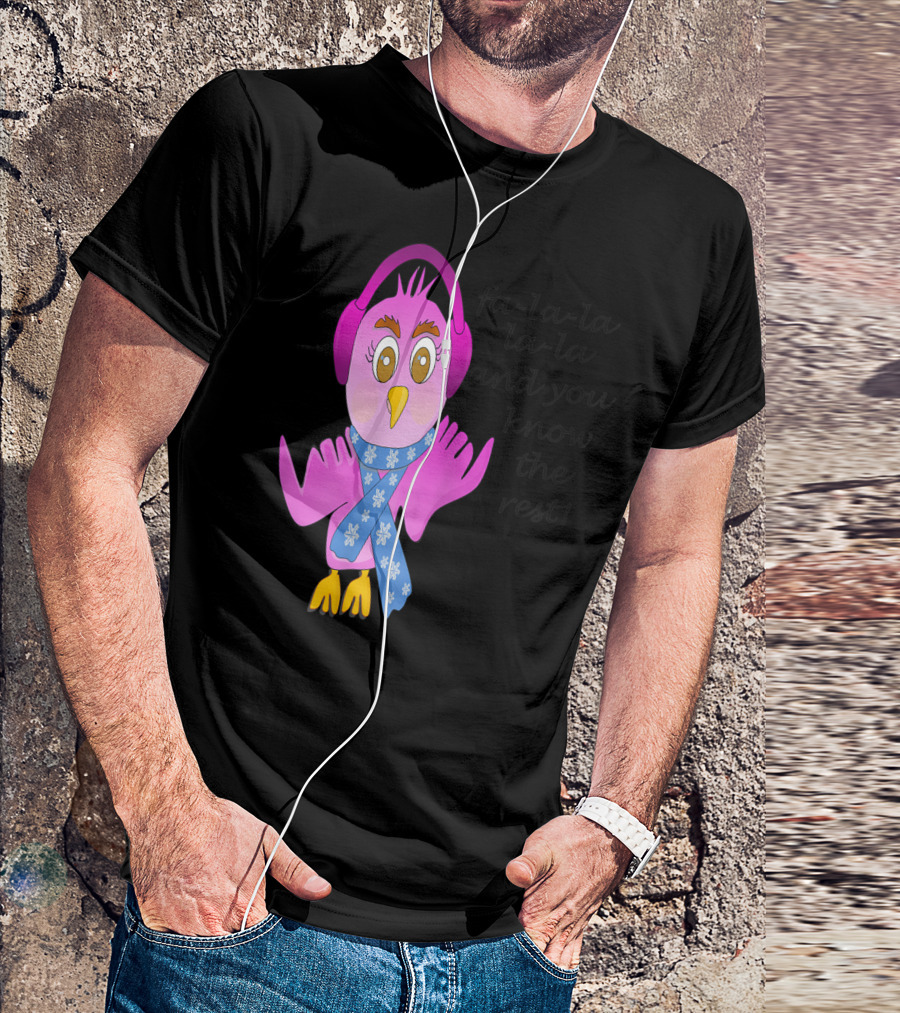 Fa-la-la-la And You Know The Rest Chicken Wearing Headphones And Scarf T-Shirt
