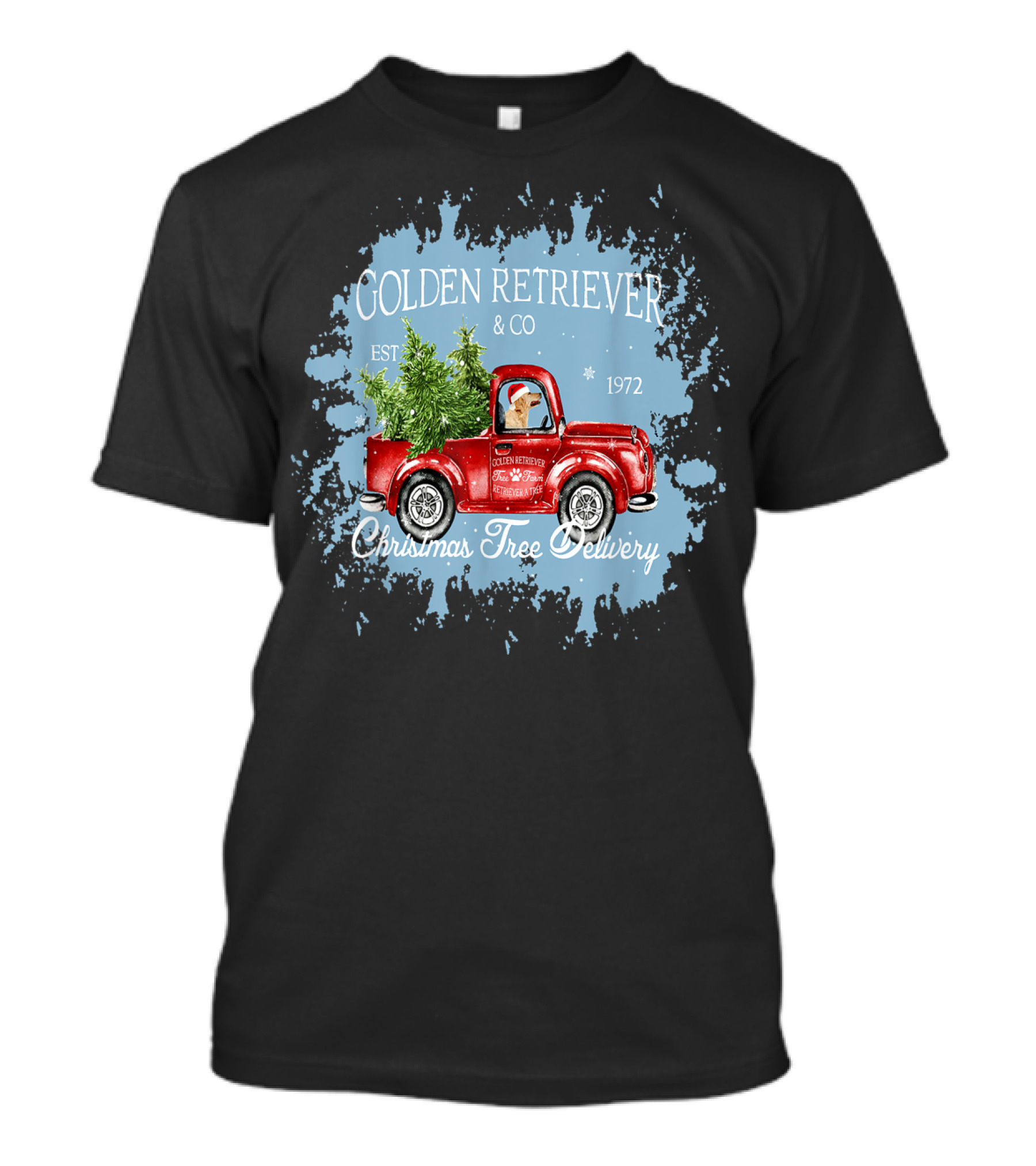 Golden Retriever And Co Vintage Christmas Tree Delivery Truck T-Shirt