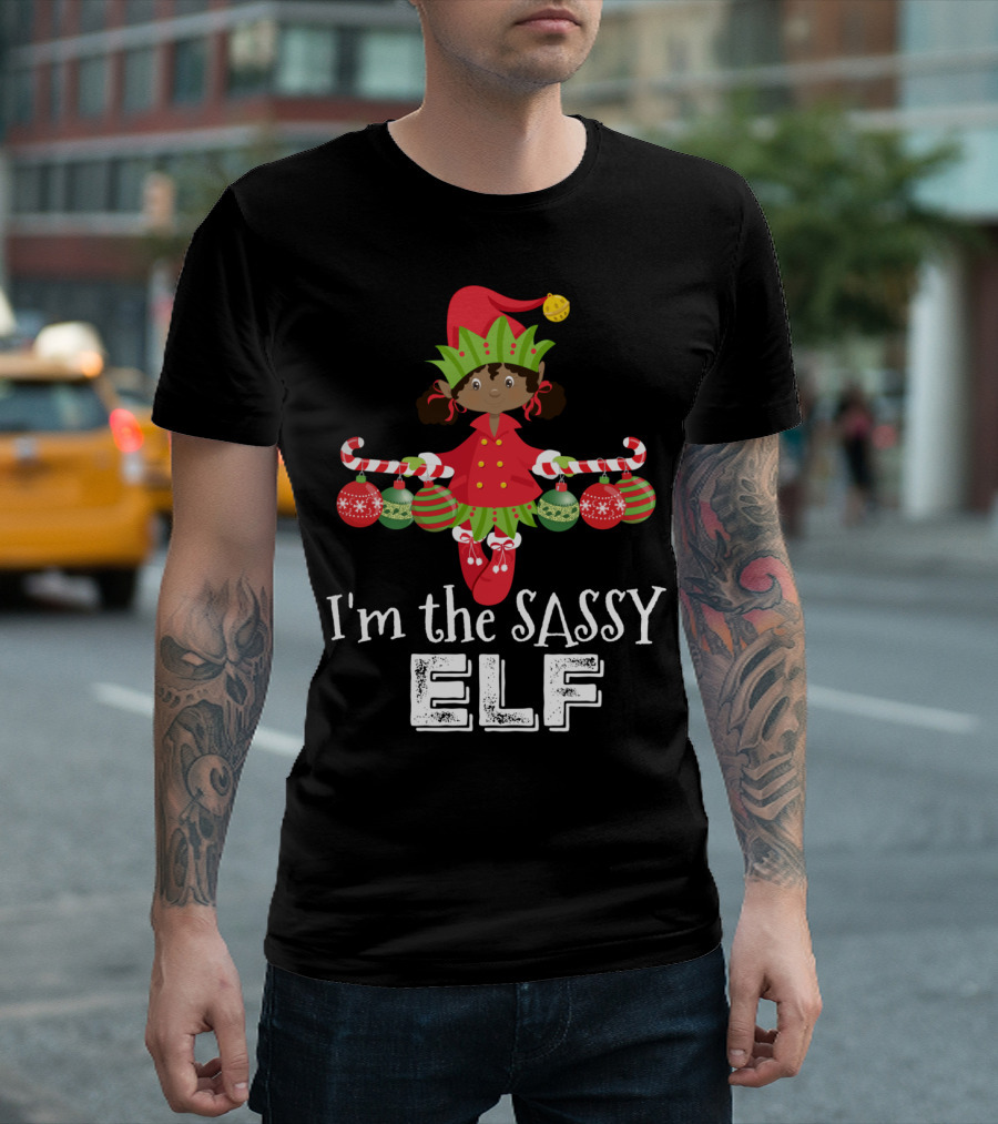 I'm the Sassy Elf African American Girl Christmas角色 T-Shirt