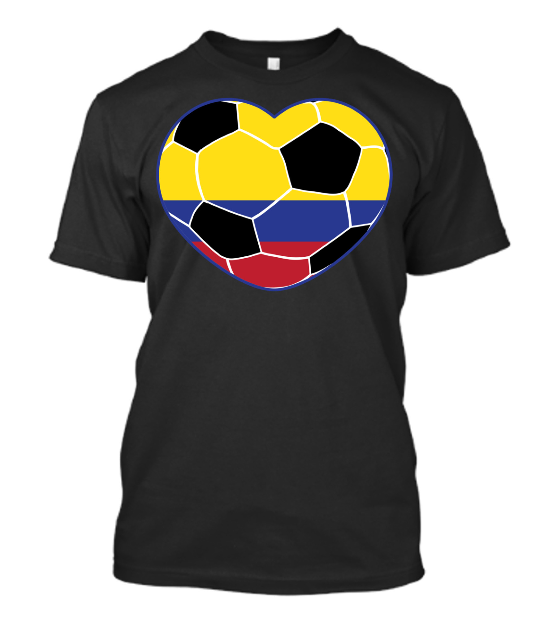 Colombia Soccer Heart Flag Jersey Colombian Football T-Shirt