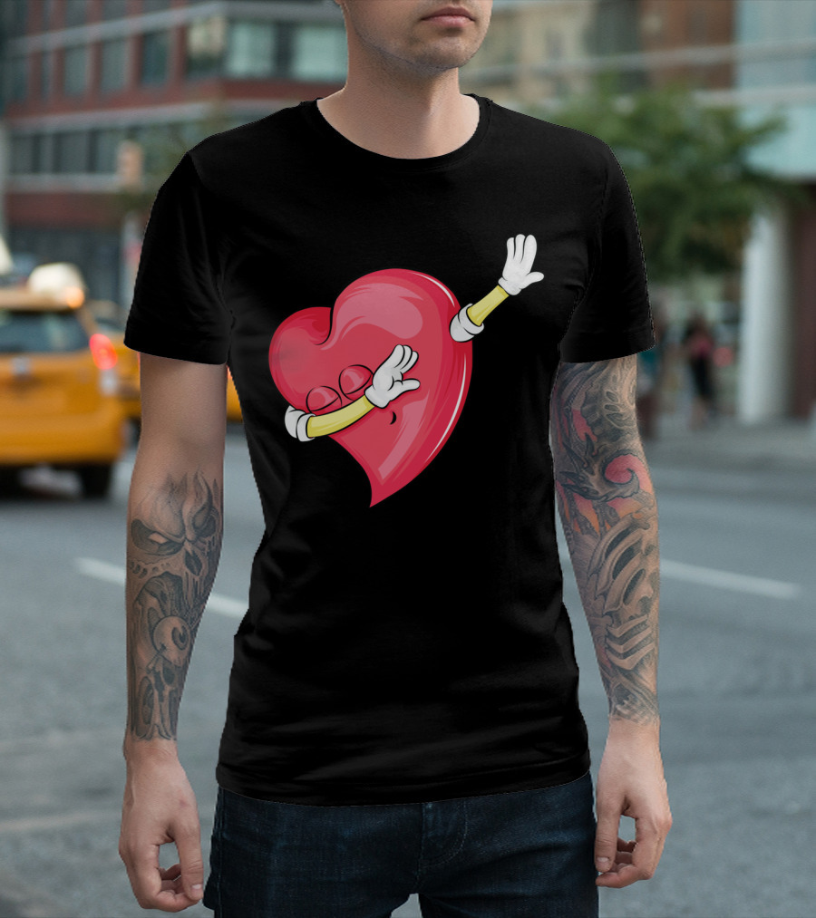 Dabbing Heart Valentine's Day Cute Lover T-Shirt