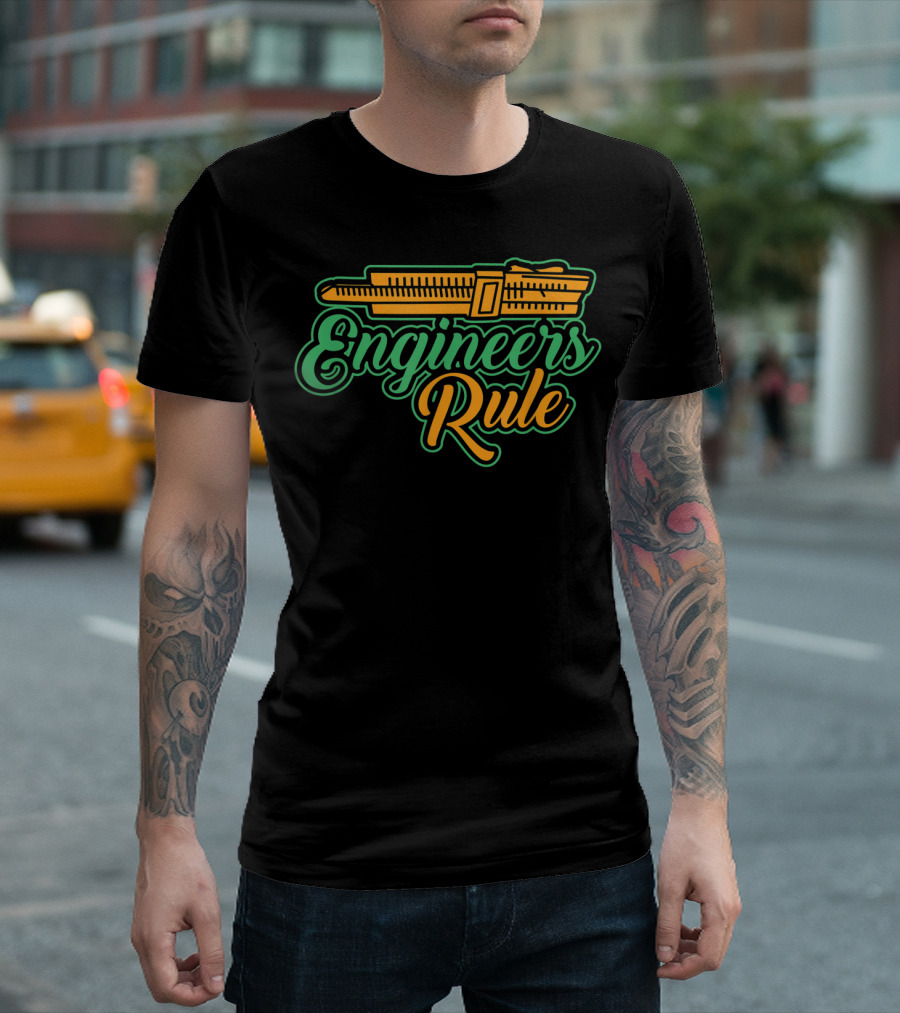 Engineers Rule with Slide Rule T-Shirt