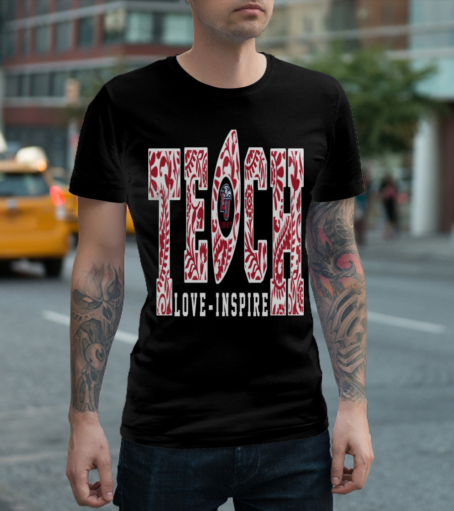 Liberty Flames Tech Love Inspire Football T-Shirt