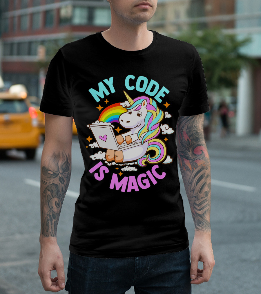 Magical Unicorn Computer Programmer My Code Is Magic T-Shirt