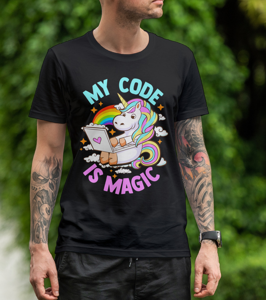 Magical Unicorn Computer Programmer My Code Is Magic T-Shirt