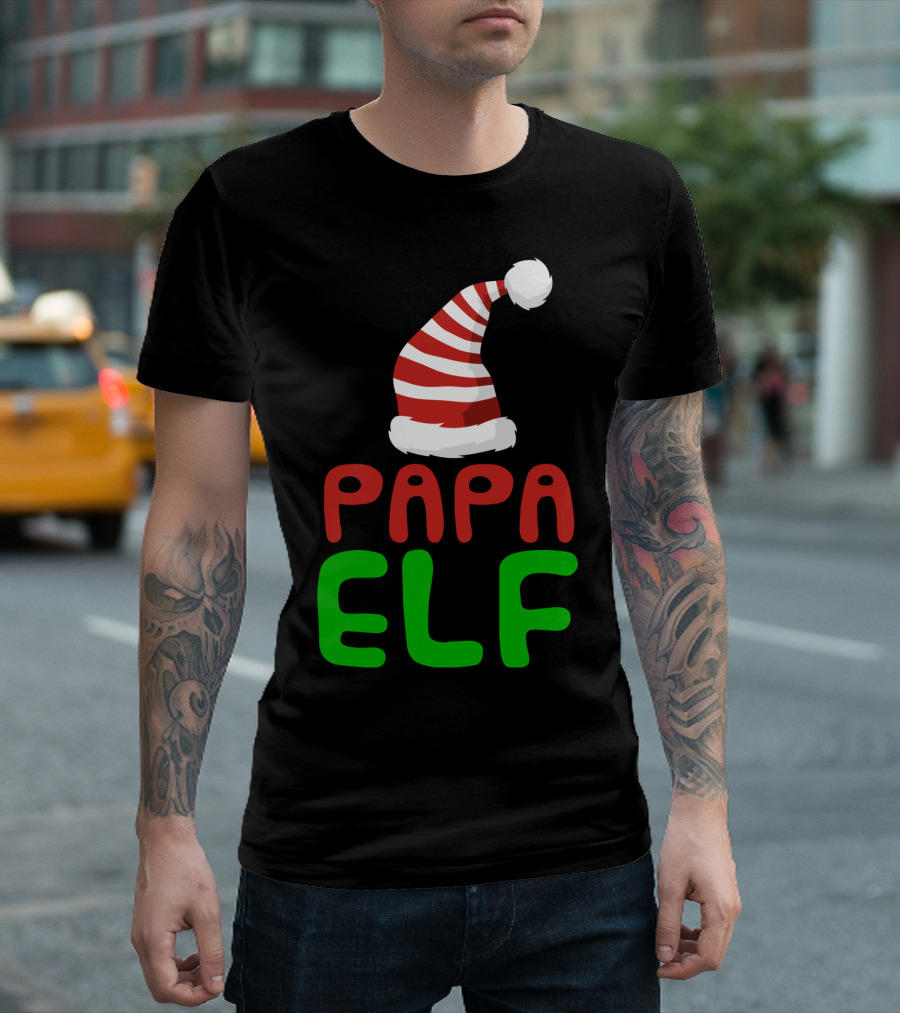 Papa Elf Matching Family Group Christmas Party Holiday T-Shirt