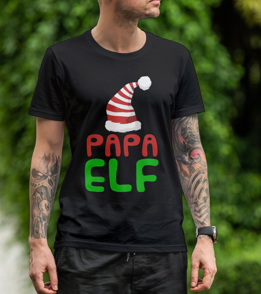 Papa Elf Matching Family Group Christmas Party Holiday T-Shirt