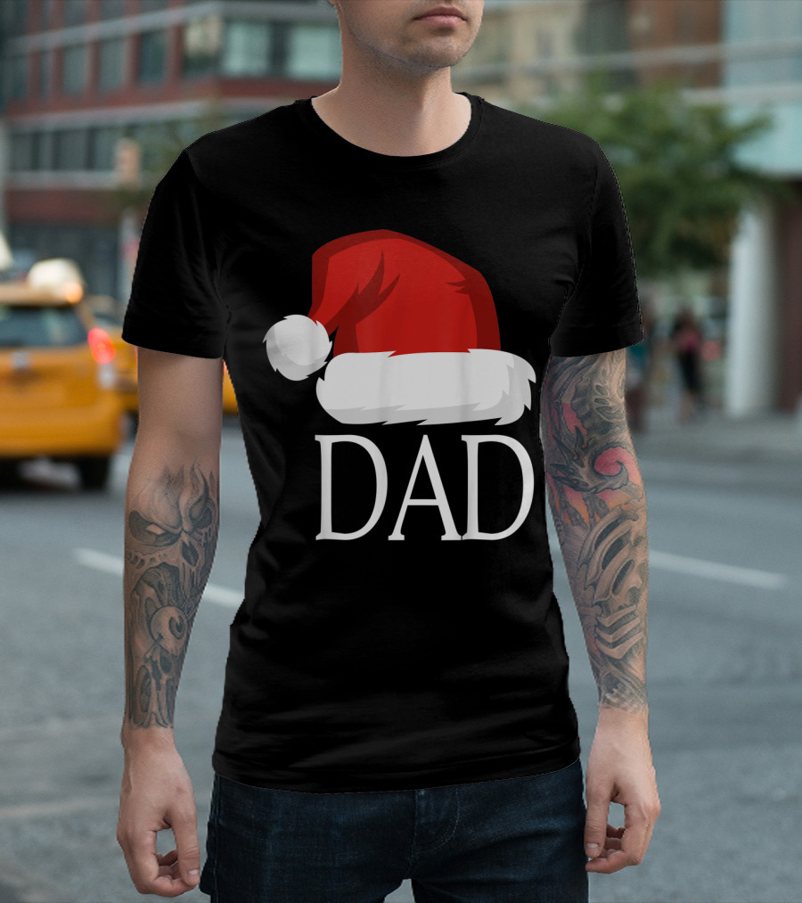 Dad Santa Hat Men's Family Matching Papa T-Shirt