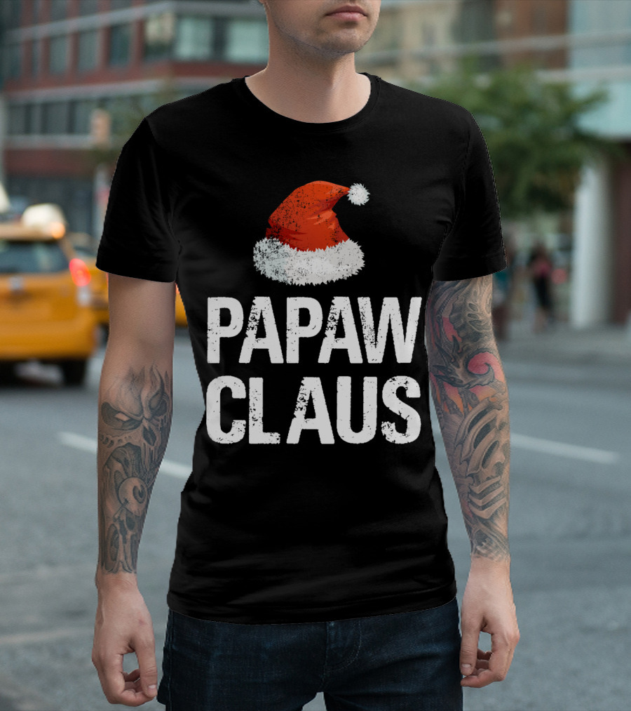 Papaw Claus Santa Hat Christmas T-Shirt