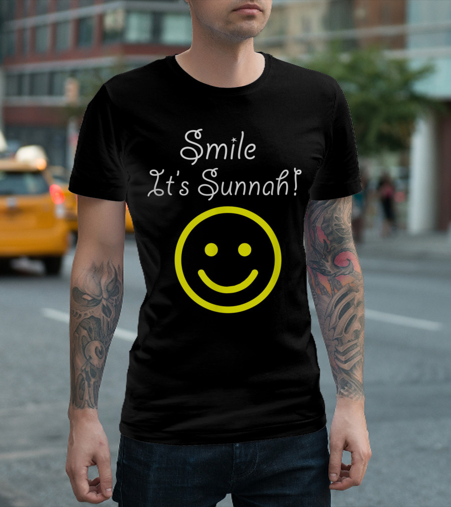 Smile It's Sunnah Muslim Islam Yellow Smiley Face T-Shirt