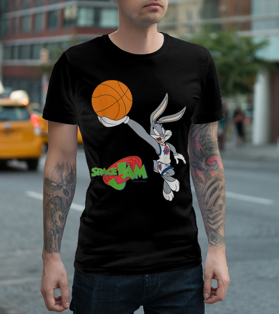 Space Jam Bugs Bunny Basketball Dunk Vintage T-Shirt
