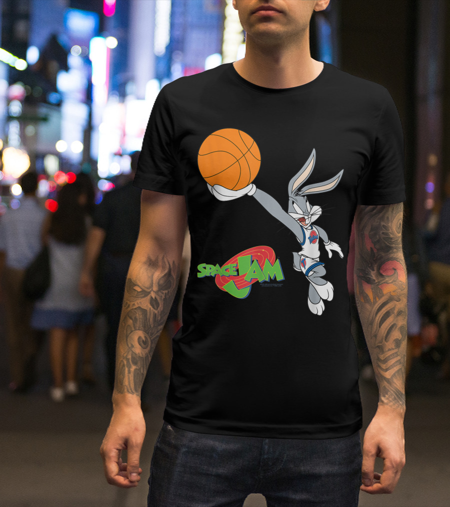 Space Jam Bugs Bunny Basketball Dunk Vintage T-Shirt