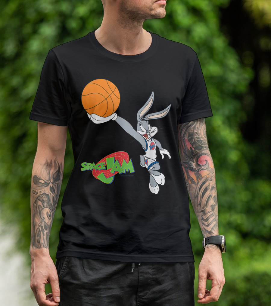 Space Jam Bugs Bunny Basketball Dunk Vintage T-Shirt
