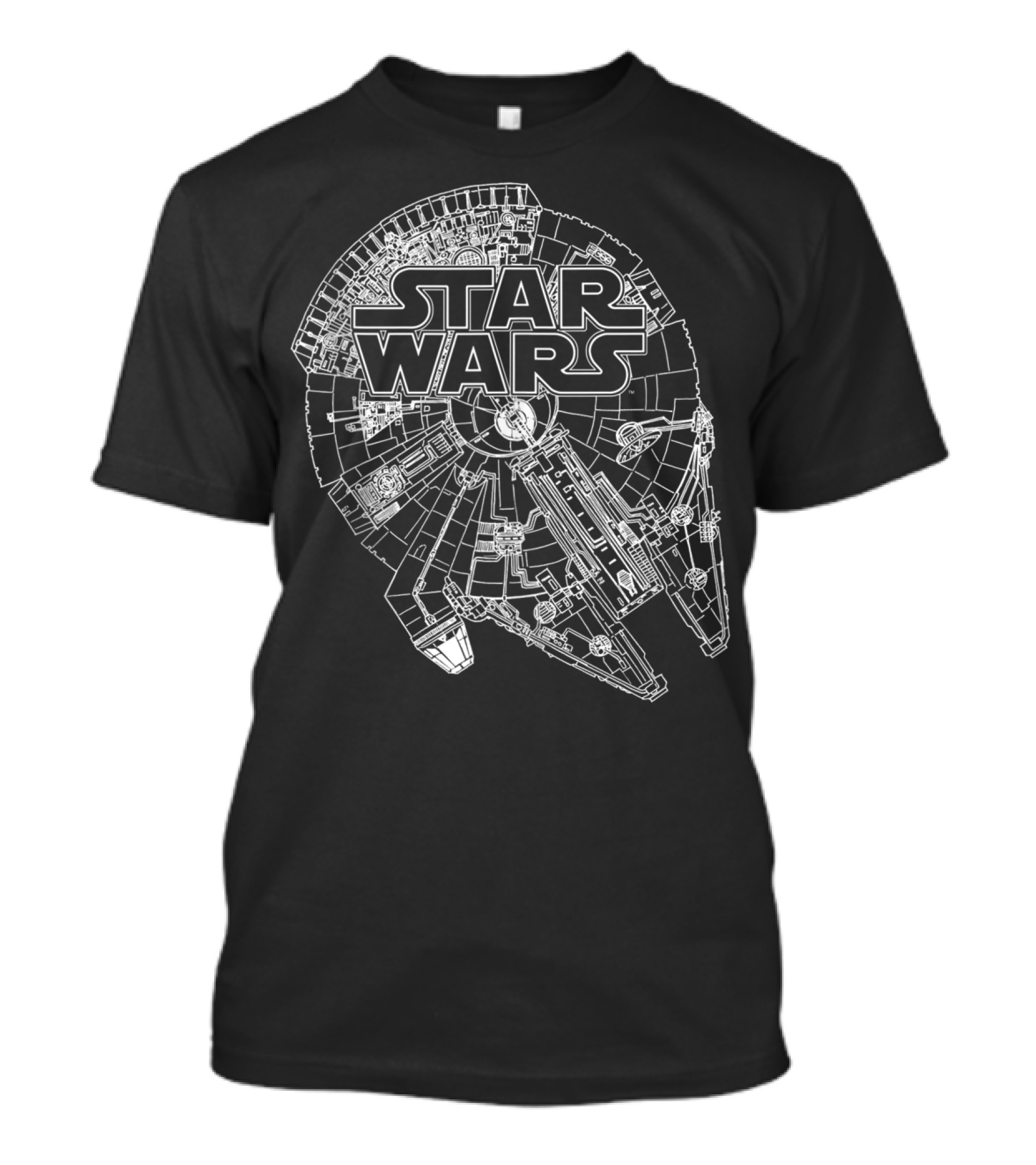 Star Wars Millennium Falcon Schematic Outline T-Shirt