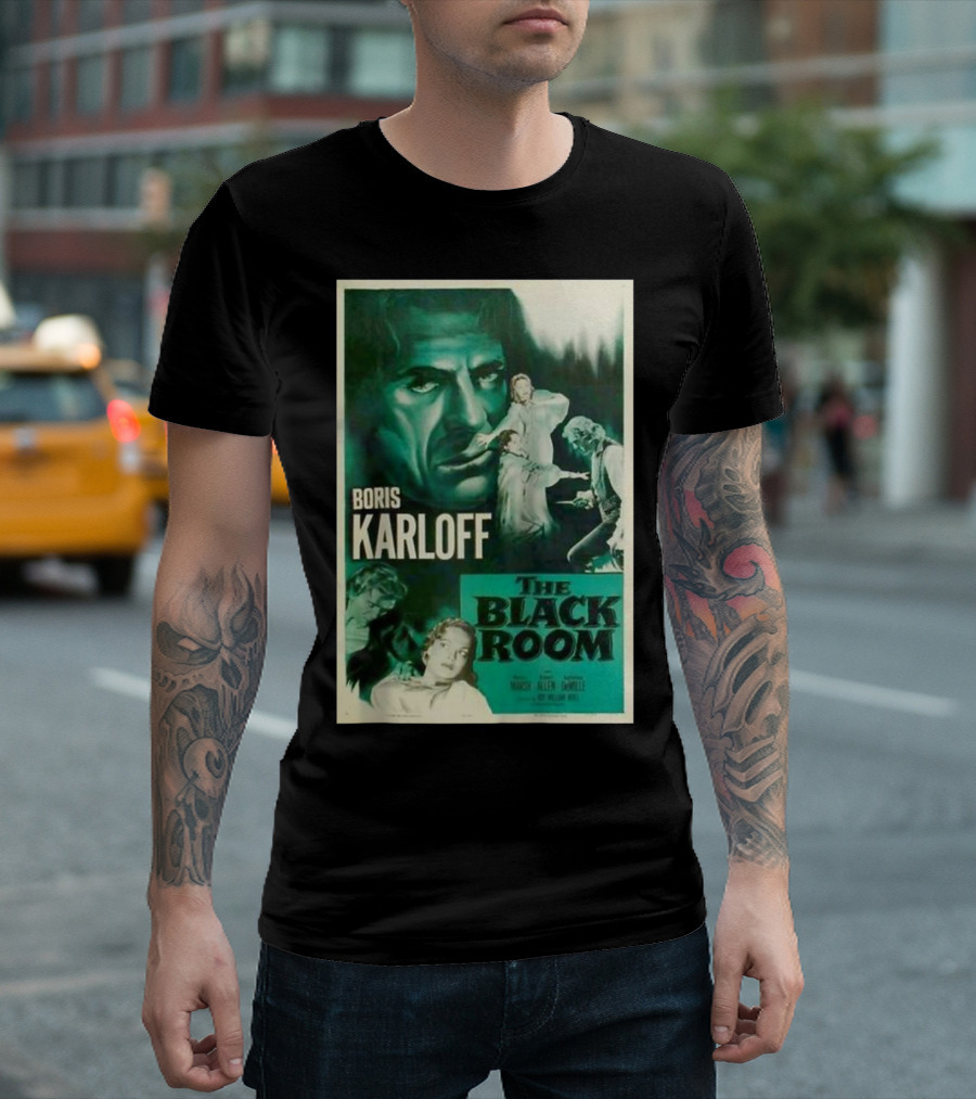 Boris Karloff The Black Room 1935 Movie Poster Vintage Horror Film T-Shirt