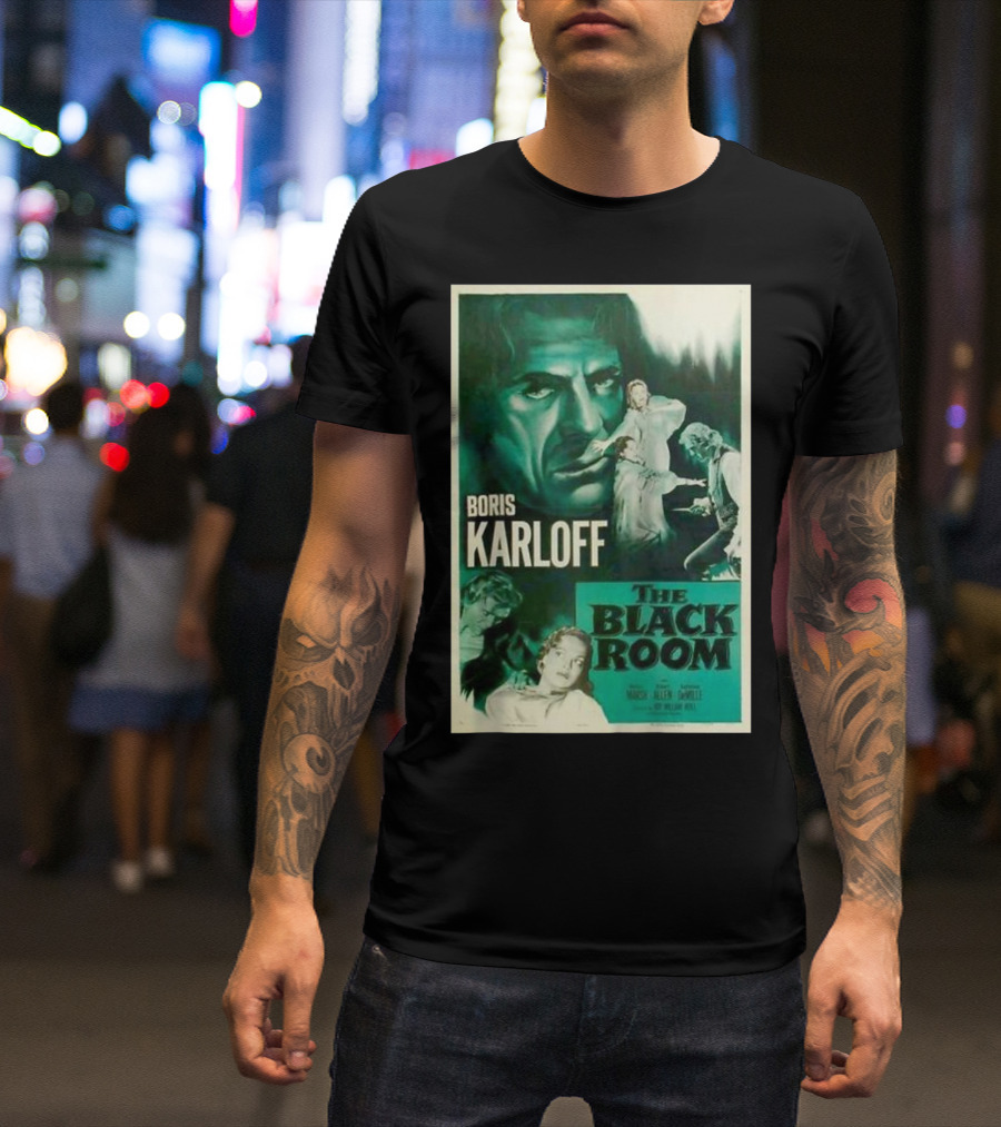 Boris Karloff The Black Room 1935 Movie Poster Vintage Horror Film T-Shirt
