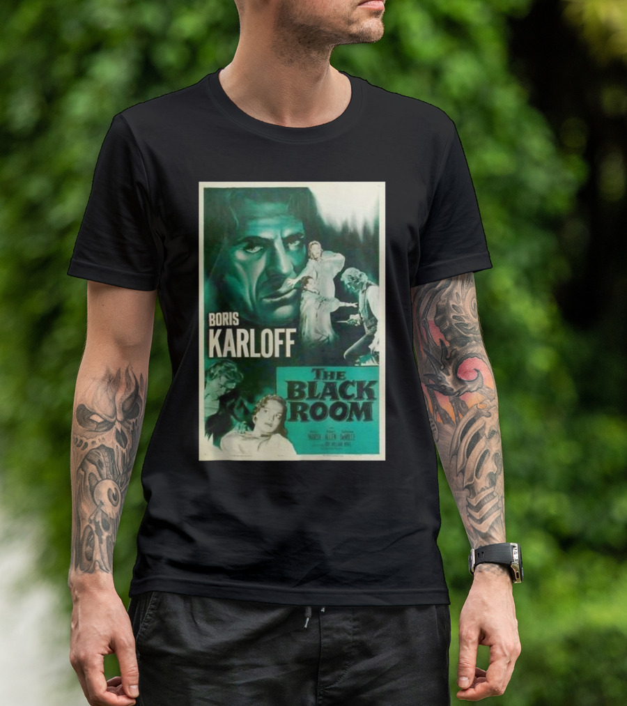Boris Karloff The Black Room 1935 Movie Poster Vintage Horror Film T-Shirt