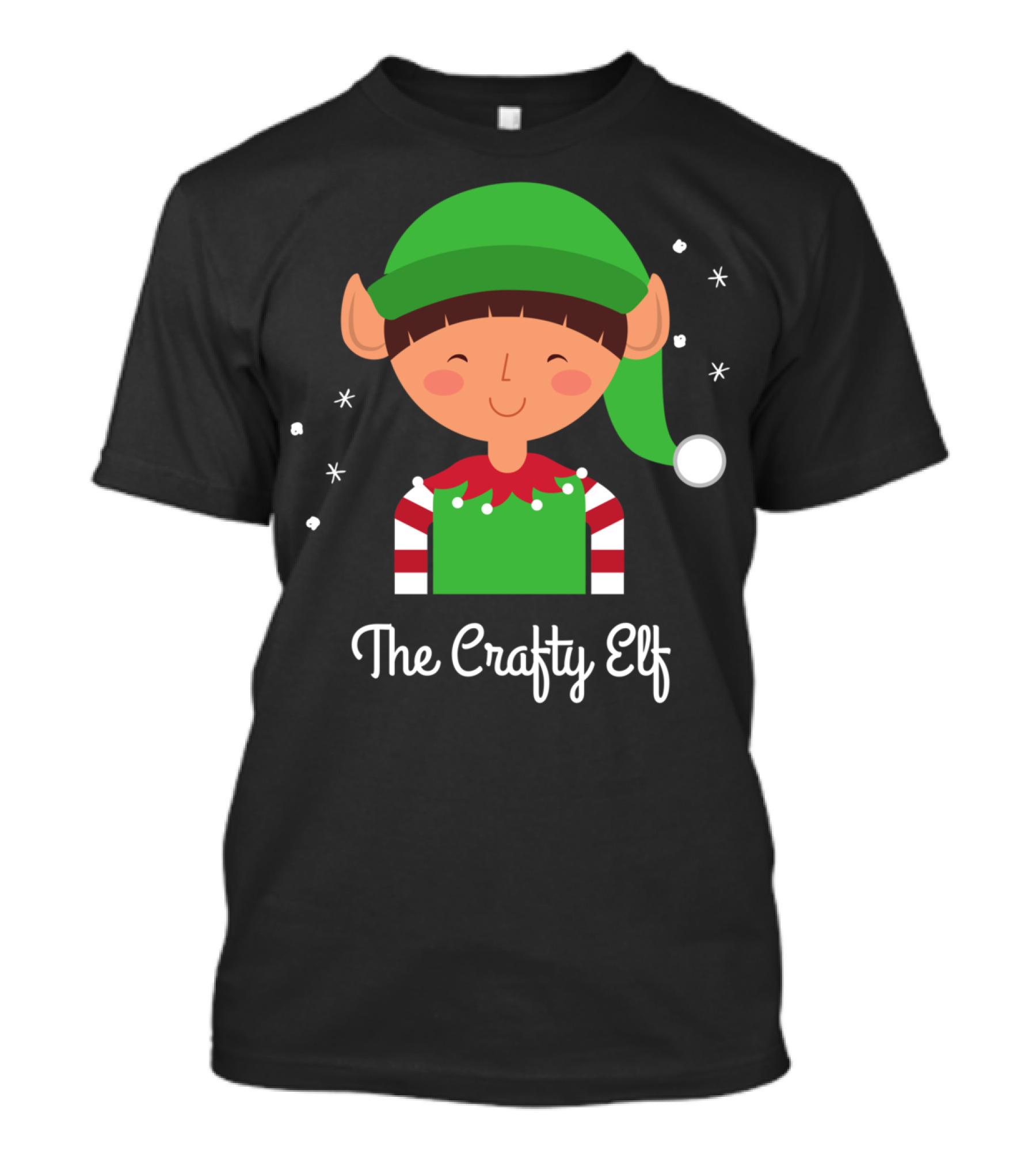 The Crafty Elf Funny Christmas Humor With Cute Smiling Elf T-Shirt