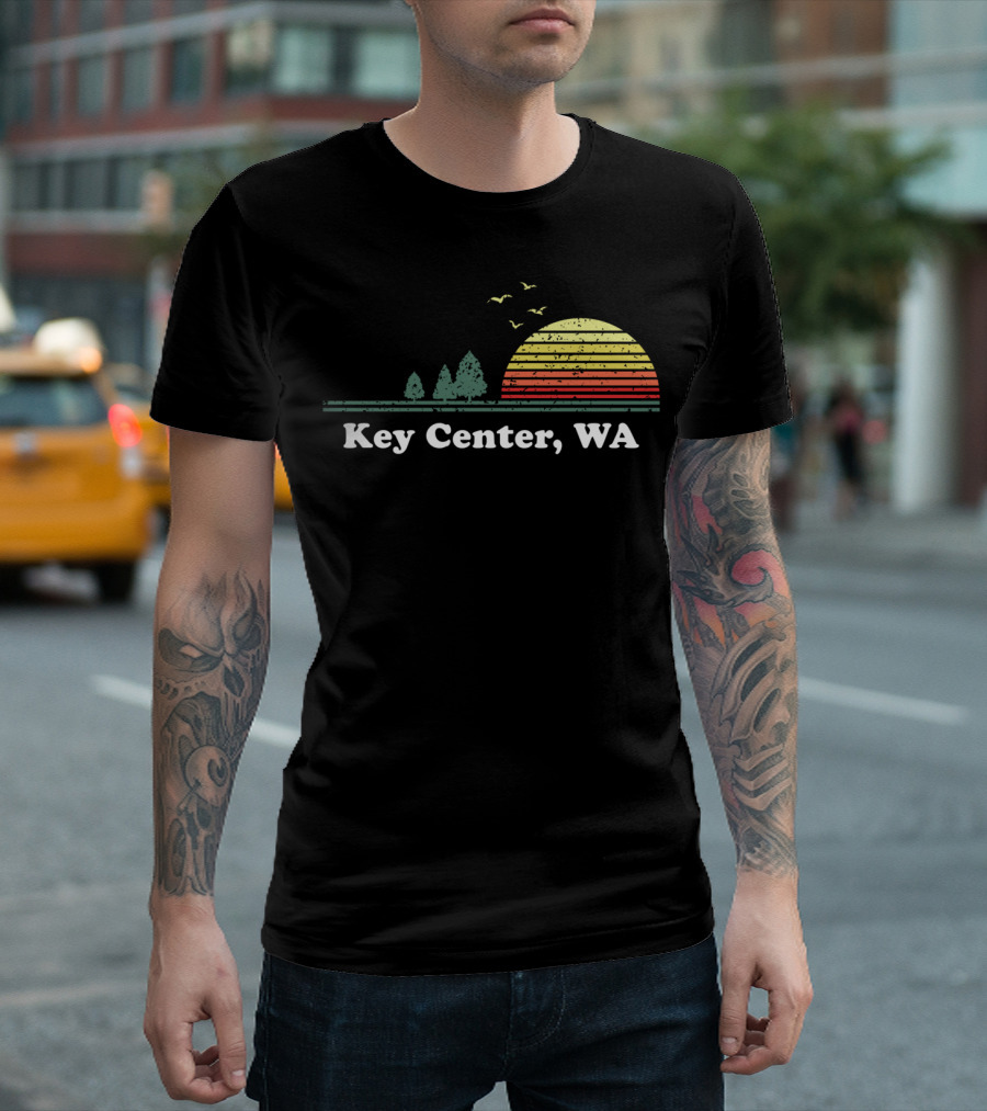 Key Center WA Vintage Sunset Washington Home T-Shirt