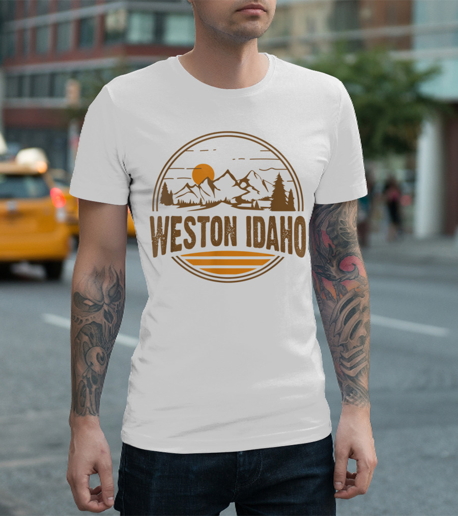 Weston Idaho Vintage Mountain Hiking Adventure T-Shirt