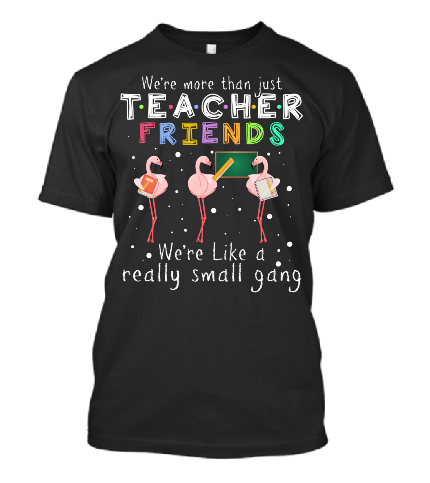 We're More Than Just Teacher Friends Flamingo We're Like A Really Small Gang T-Shirt