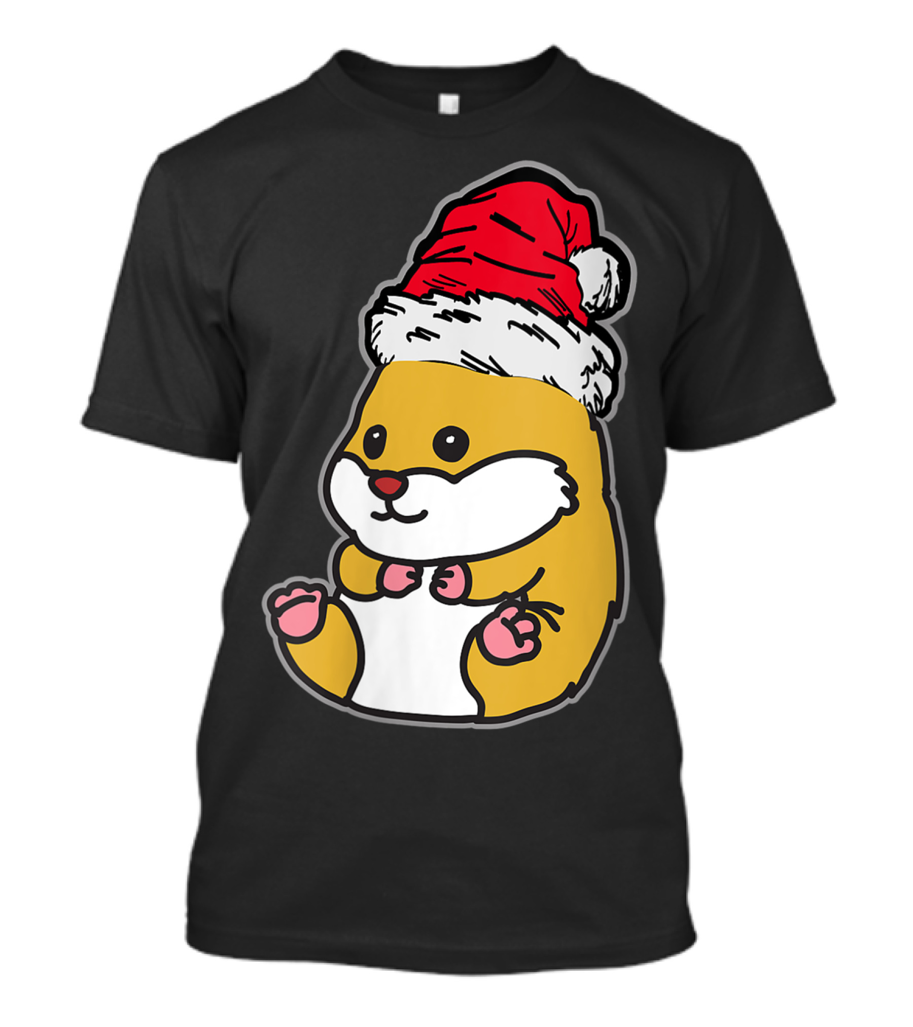Christmas Hamster Santa Hat T-Shirt