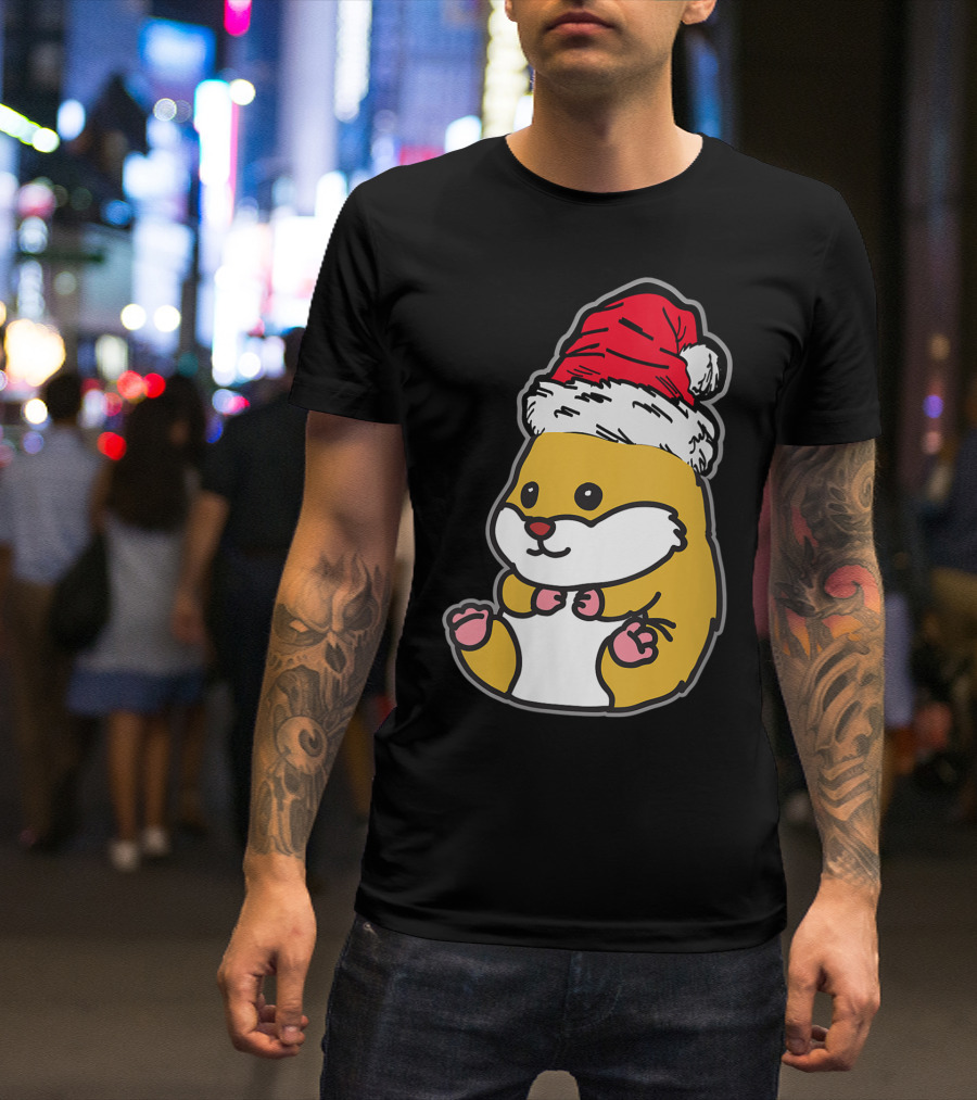 Christmas Hamster Santa Hat T-Shirt