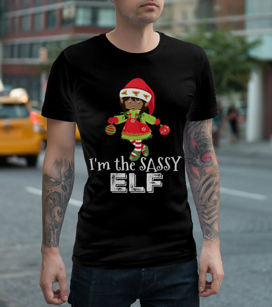 I'm The Sassy Elf I'm The Sassy Elf African American Girl T-Shirt