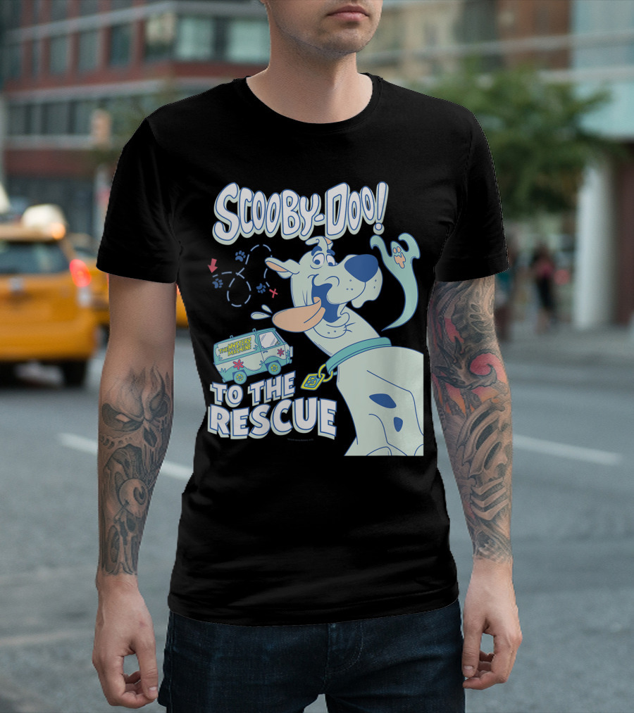 Scooby-Doo To The Rescue with Mystery Machine and Ghost Icon T-Shirt