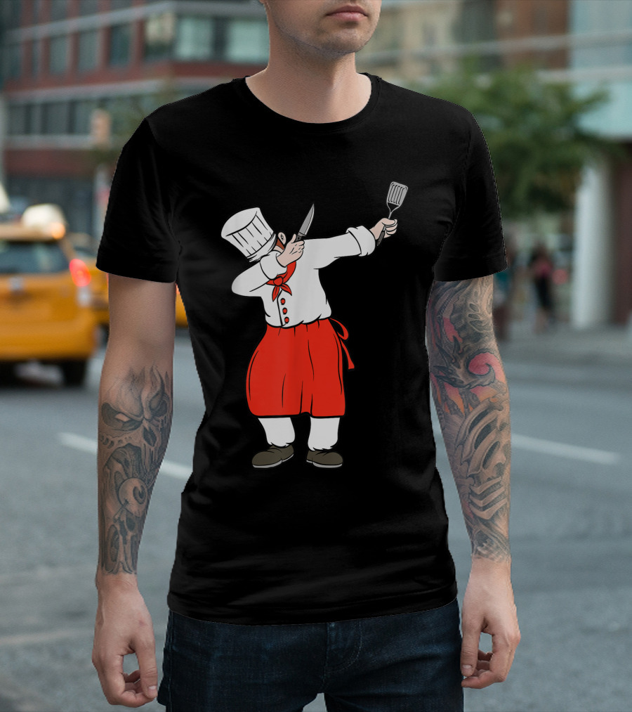 Dabbing Chef with Knife and Spatula for Food Lover T-Shirt