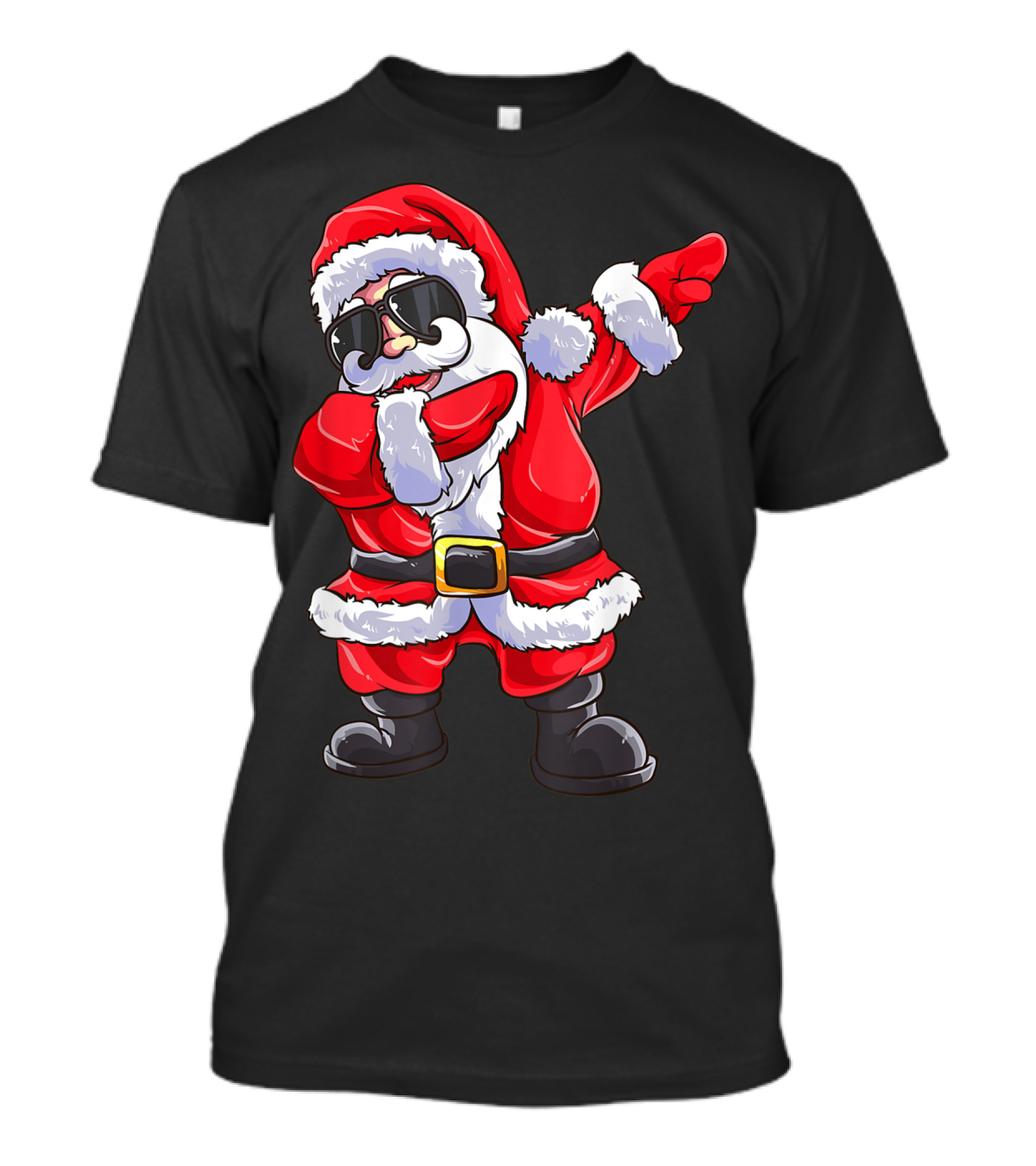 Santa Claus Dabbing Pose With Sunglasses Christmas Fun T-Shirt