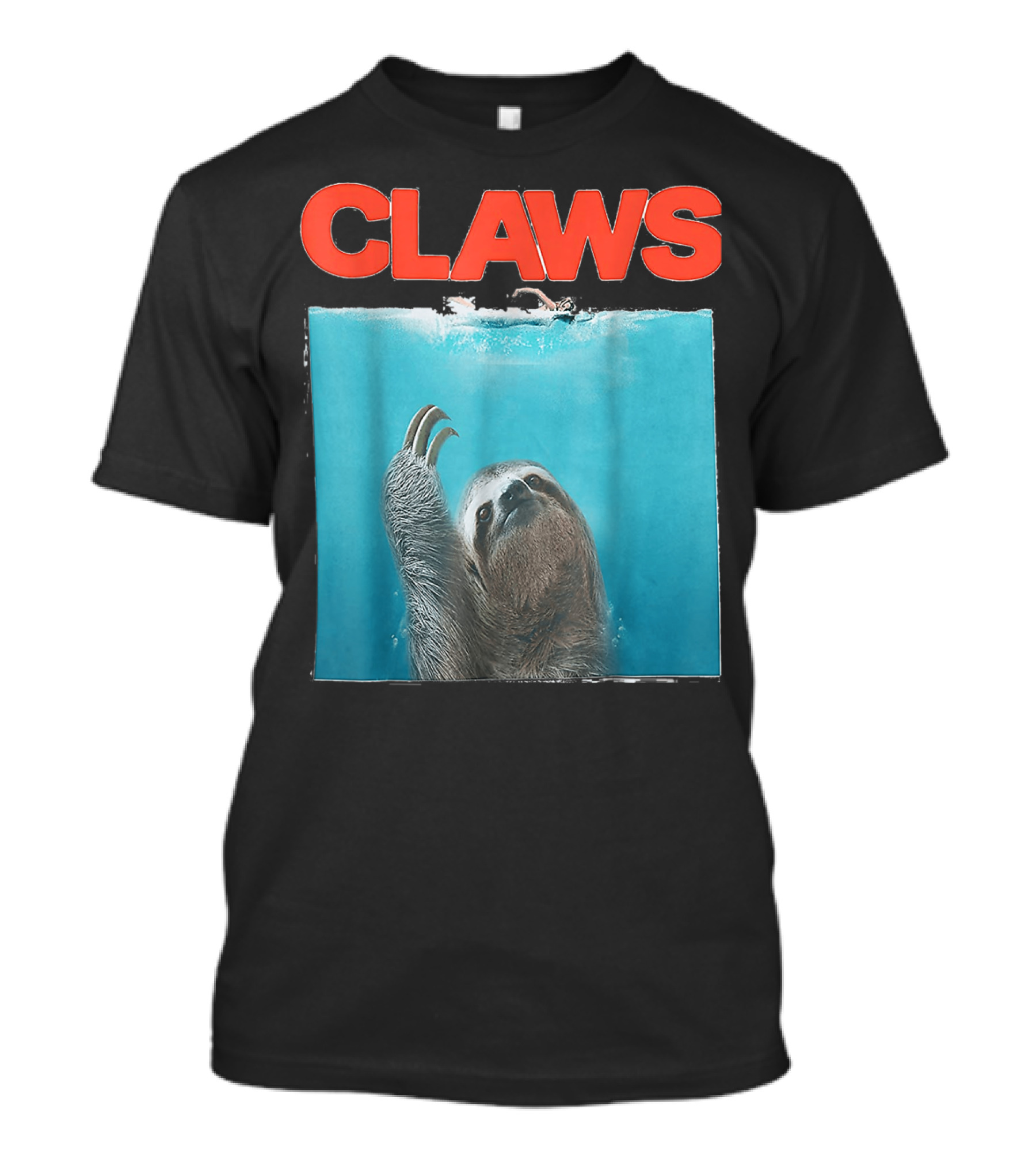 CLAWS Sloth Swimming Humor T-Shirt
