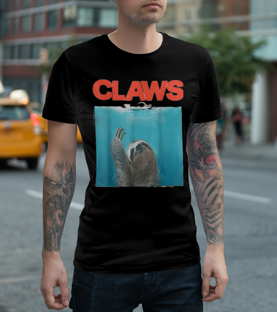 CLAWS Sloth Swimming Humor T-Shirt