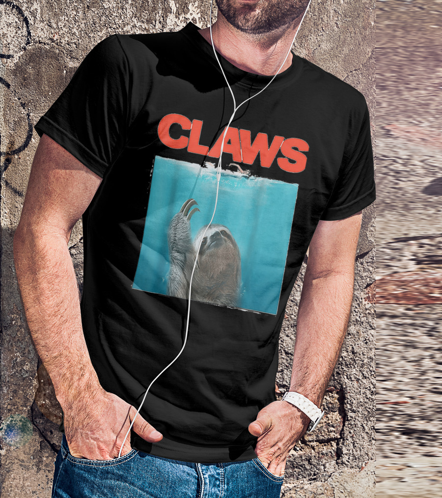 CLAWS Sloth Swimming Humor T-Shirt