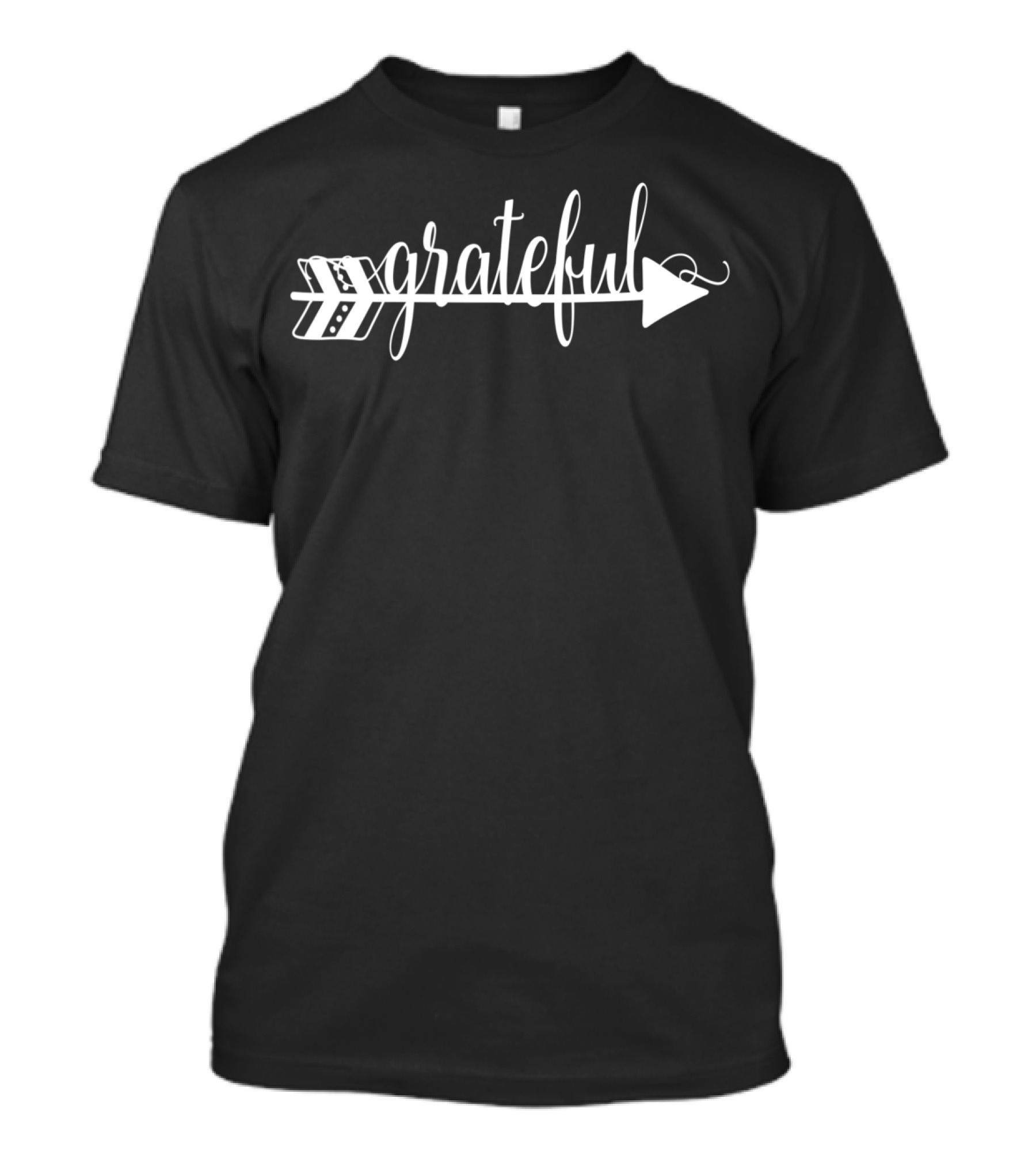 Grateful Arrow With Script Text Embodying Gratitude And Direction T-Shirt
