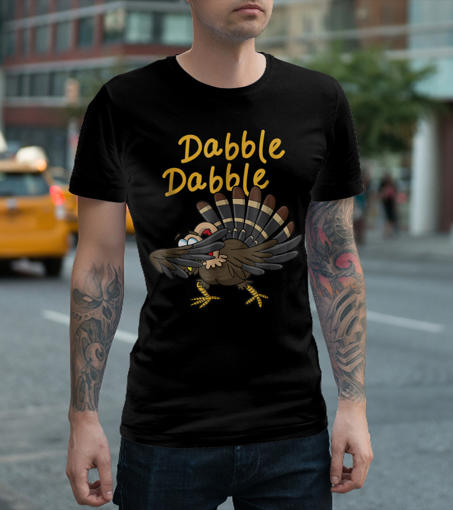Thanksgiving Kids Dabble Dabble Dabbing Turkey T-Shirt