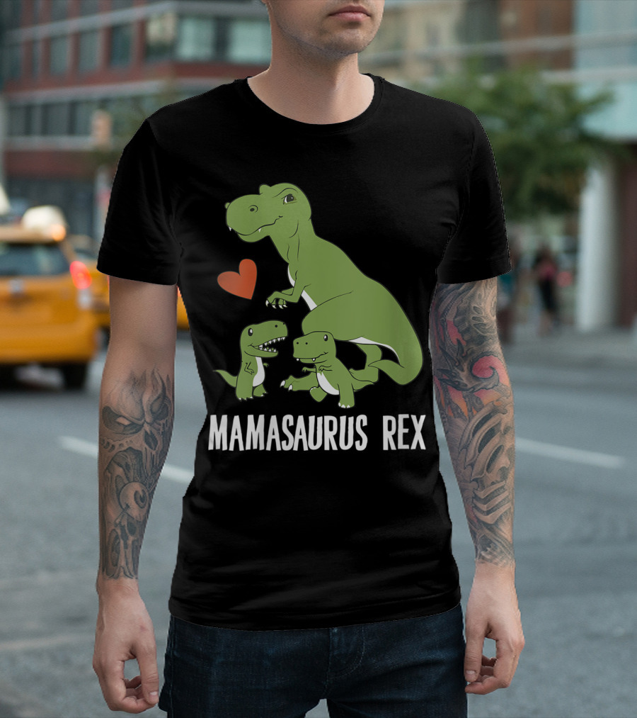 MAMASAURUS REX DINOSAUR LOVER MOTHER'S HEART FAMILY T-Shirt