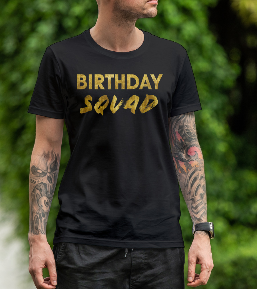 Birthday Squad Party Gold T-Shirt