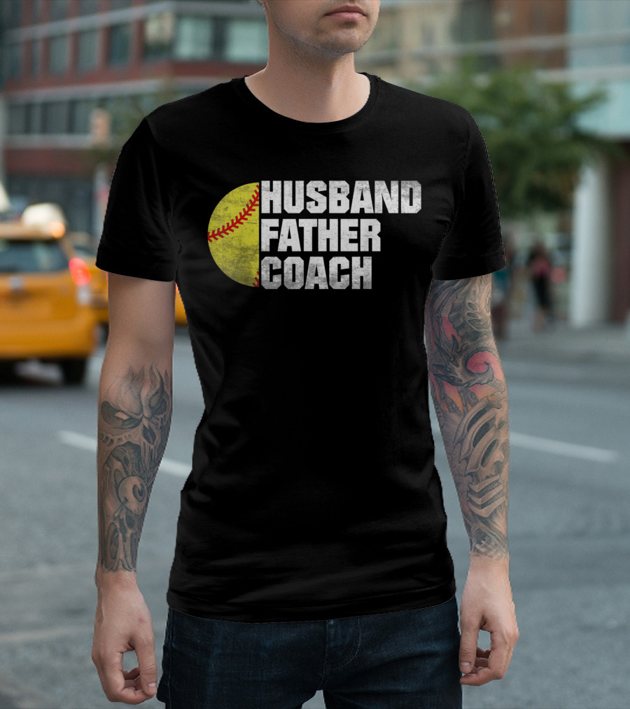 Husband Father Coach Softball T-Shirt