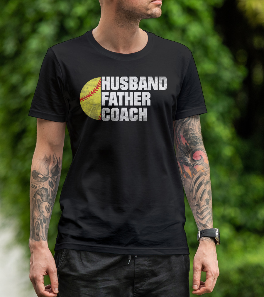 Husband Father Coach Softball T-Shirt