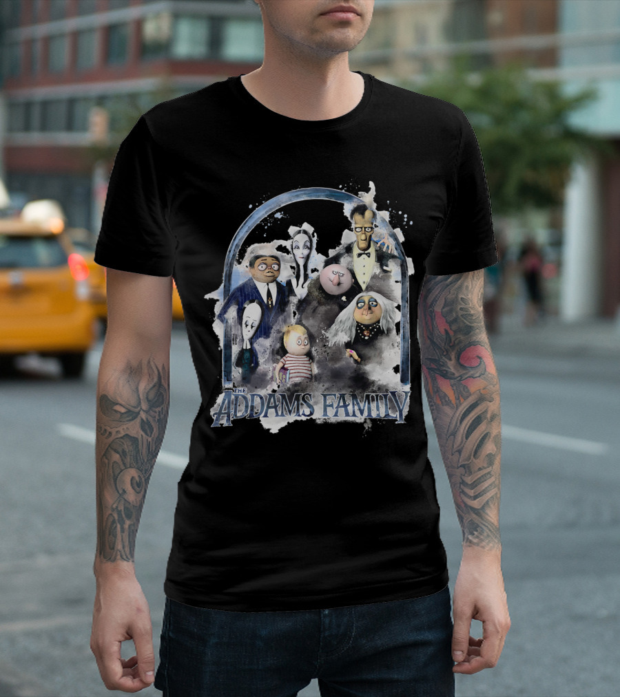The Addams Family Full Cast Illustration Archway T-Shirt
