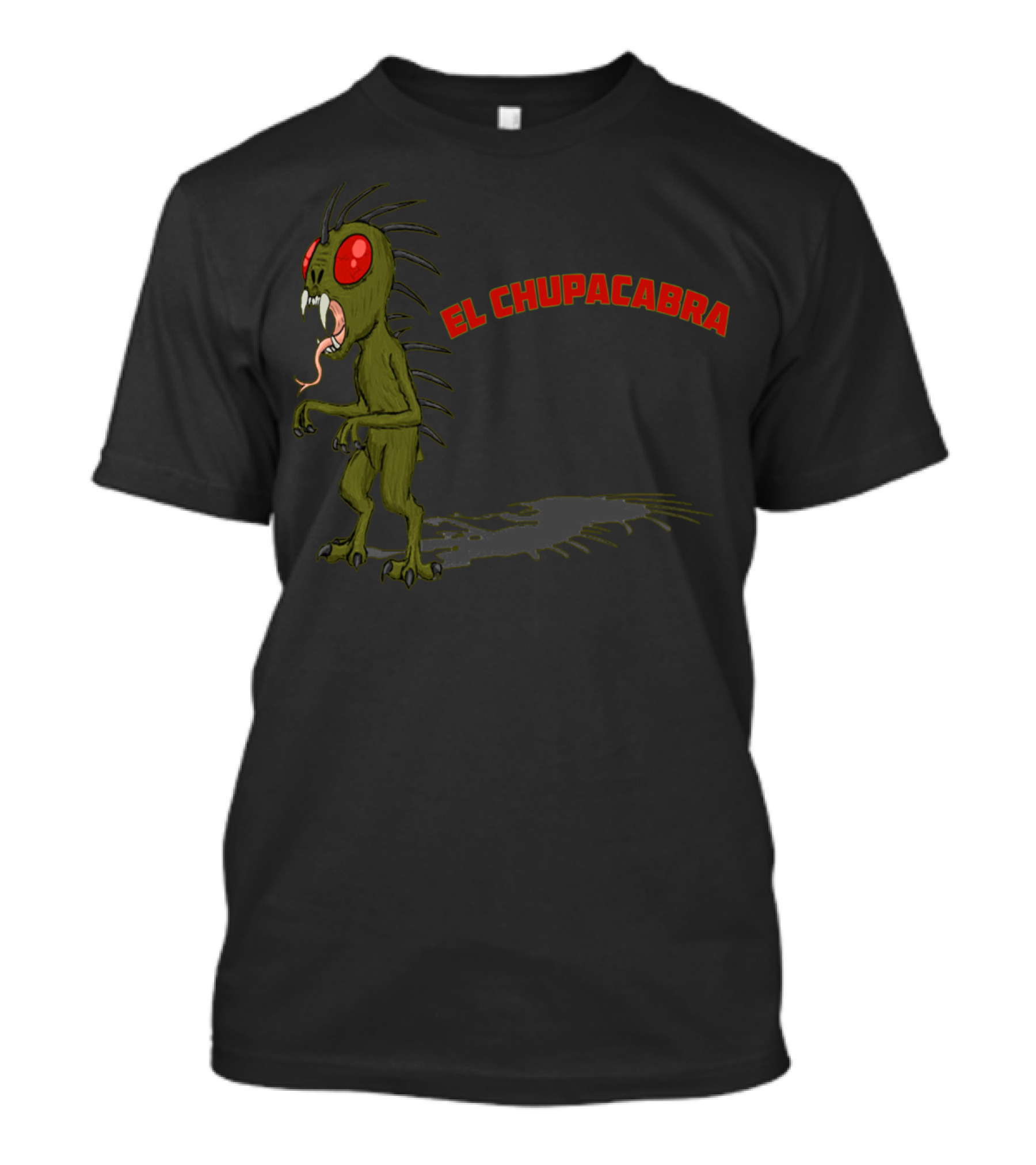 El Chupacabra Stands Fangs Bared Red Eyes Scary T-Shirt