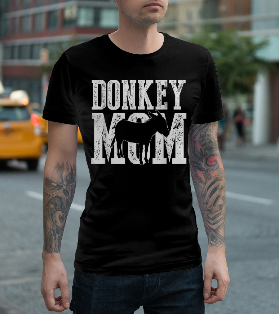 Donkey Mom Donkey Lover Pet Silhouette Image T-Shirt