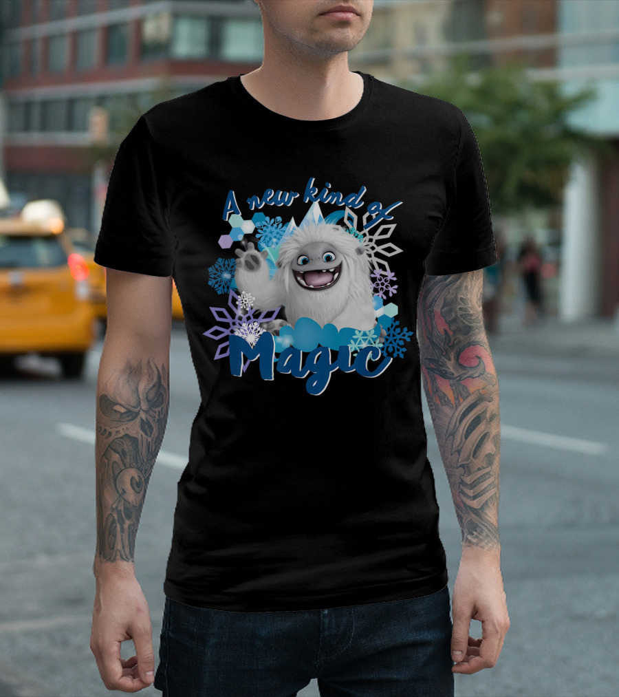 Dreamworks Abominable A New Kind Of Magic Snowflakes Blue Hexagons T-Shirt